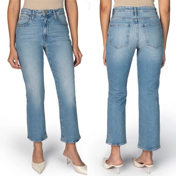 Nelle Atelier Denim - Nelle Atelier The Gabi Cropped Straight Light Wash Denim Jeans Sz 26 Hi Rise